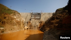 A view of the Gibe III hydroelectric dam during its inauguration in Shoma Yero village in Ethiopia, Dec. 17, 2016.