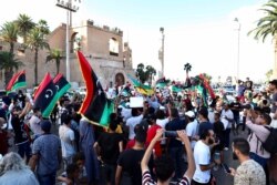 Waandamanaji wakusanyika kupinga serikali Tripoli, Libya, August 25, 2020. REUTERS/Hazem Ahmed NO RESALES. NO ARCHIVES