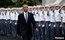 President Barack Obama arrives for a commencement ceremony at the United States Military Academy at West Point, New York, May 28, 2014.