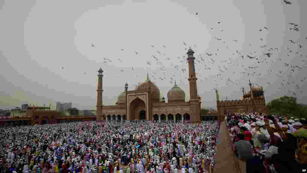 نماز عید فطر در مسجد جامع دهلی جدید &nbsp;