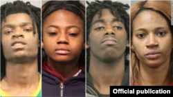 Les 4 suspects inculpés pour "crime raciste", le 4 janvier 2017. (Chicago Police Department)