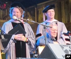 Doc Watson receives his honorary doctorate during Merelfest 2010 in Wilkesboro, North Carolina