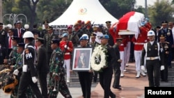 Pemakaman mantan Presiden BJ Habibie di TMP Kalibata, Jakarta, 12 September 2019.