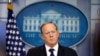 White House press secretary Sean Spicer listens to a reporter's question during a briefing at the White House, June 20, 2017 in Washington. 