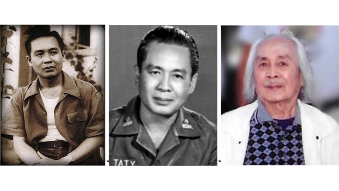 Trái, Tạ Tỵ 31 tuổi, sau 4 năm theo kháng chiến chống Pháp và về thành (Hà Nội, 1952); giữa, Thiếu Tá Tạ Tỵ trong quân đội Việt Nam Cộng Hoà; phải, chân dung Tạ Tỵ năm 2000. Sau 1975, ông đã phải đi tù cải tạo 6 năm, hồi ký Đáy Địa Ngục ghi lại kinh nghiệm ông đã trải qua trong những năm tháng nghiệt ngã tù đày với lao động khổ sai “ăn không đủ no, đói không đủ chết”. [nguồn: album gia đình Tạ Tỵ, photo by Phạm Phú Minh, Đáy Địa Ngục, Nxb Thằng Mõ 1985]
