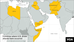 Countries where U.S. drone attacks have occurred