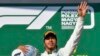 Lewis Hamilton célèbre sa victoire sur le Gand Prix de Formule 1, Hongrie, le 4 août 2019. (Zsolt Czegledi/MTI via AP)