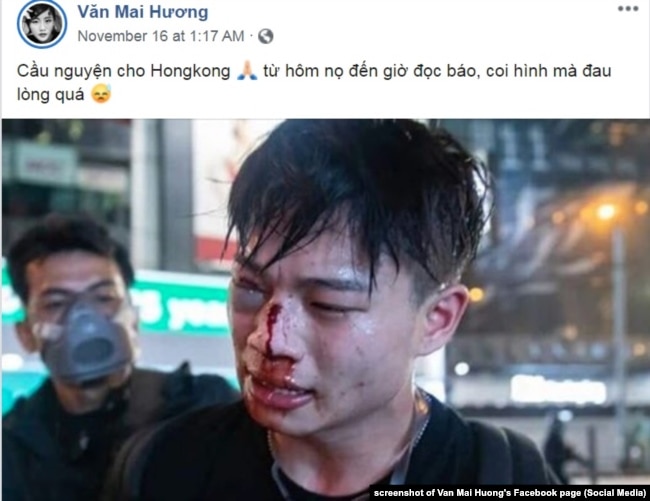 Ca sĩ Văn Mai Hương bày tỏ xót thương cho những người đấu tranh ở Hong Kong, 16/11/2019