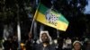 An African National Congress (ANC) supporter holds the party's flag during a march to the Goodman Gallery, in Johannesburg May 29, 2012.