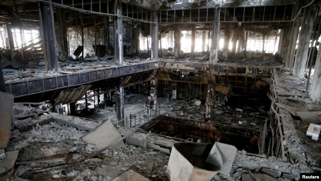 General view of the library of the University of Mosul burned and destroyed during the battle with Islamic State militants, in Mosul, Iraq January 30, 2017.