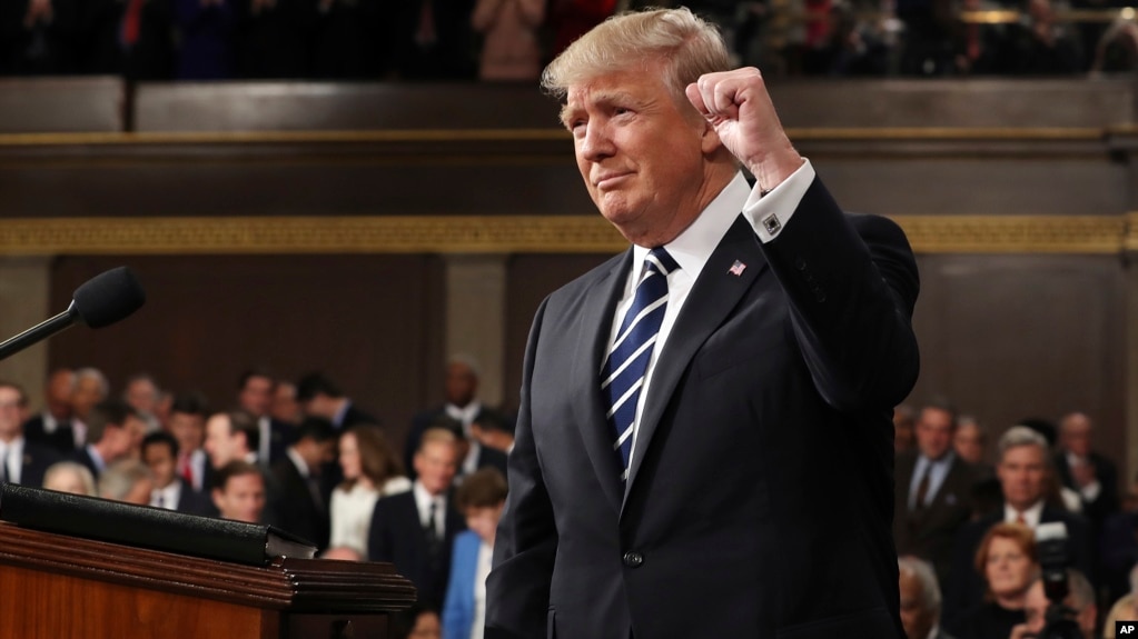 Tổng thống Mỹ Donald Trump lần đầu phát biểu trước lưỡng viện Quốc hội Mỹ hôm 28/2 kể từ sau khi nhậm chức ngày 20/1.