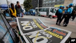 "La Colombie a dit Non" pouvait-on lire en Une suite au référendum sur l'accord avec la guérilla des Farc, Bogota, le 3 octobre 2016. 