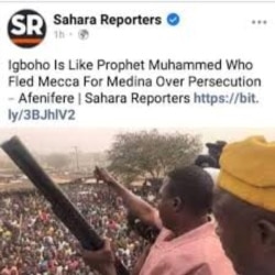 Labarin da Sahara reporters ta wallafa a Facebook