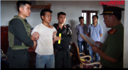 Công an bắt giam anh Trịnh Bá Tư hôm 24-06-2020. Chụp từ VTC.