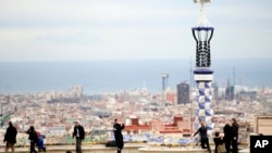 A view of the coast from Gaudi's Park Güell, Barcelona