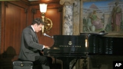 Harry Connick Jr. performing at the Library of Congress at the announcement of a new website of over 10,000 rare historic sound recordings available to the public for the first time digitally.