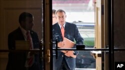 Speaker of the House John Boehner, R-Ohio, arrives at the Capitol in Washington, Oct. 5, 2013.