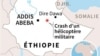 Carte de localisation du crash d'hélicoptère militaire en Ethiopie où 18 personnes ont été tuées jeudi.