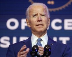 USA, Delaware, Wilmington, Marekani , Rais mteule Joe Biden na waandishi juu ya juhudi za kupambana na virusi vya corona