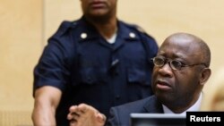 Former Ivory Coast President Laurent Gbagbo attends a confirmation of charges hearing in his pre-trial at the International Criminal Court in The Hague, Feb. 19, 2013.