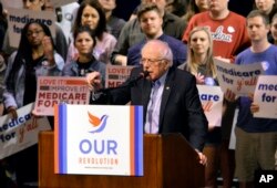 Vermont Sen. Bernie Sanders addresses supporters at a “Medicare for All” rally, Oct. 20, 2018, in Columbia, S.C.