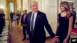Le président Donald Trump et son épouse Melania, à la Maison-Blanche, à Washington, le 28 mars 2017.