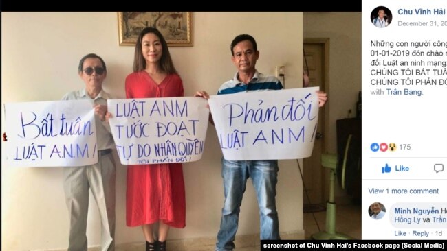 Các nhà hoạt động phản đối Luật An ninh mạng của Việt Nam