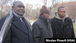 Nicolas Guérékoyame Gbangou, Omar Kobine Layama et Dieudonné Nzapalainga à Washington, le 18 mars 2014