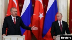 Vladimir Putin û Recep Tayyip Erdogan, Kremlin in Moscow, 23.01. 2019.