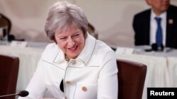 Прем’єр-міністр Тереза Мей під час саміту Великої сімки в Шарлевуа