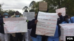 Nurses protest at the United Bulawayo Hospitals in Zimbabwe. (Bathabile Masuku)
