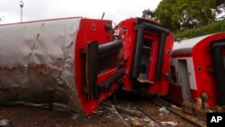 Un train a déraillé à Eseka, au Cameroun, le 22 octobre 2016