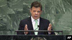 El mandatario colombiano Juan Manuel Santos dijo que su gobierno busca "construir las condiciones para la paz".