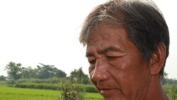 A rice farmer in Laguna province, in the Philippines