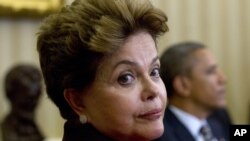 La presidenta Dilma Rousseff se reunió con el presidente Obama en la oficina Oval de la Casa Blanca.