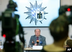 Munich police chief Hubertus Andrae speaks during a press conference in Munich, Germany, Saturday, July 23, 2016.