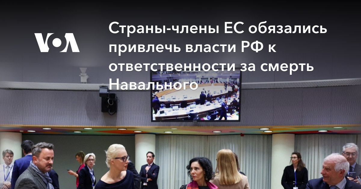 Страны-члены ЕС обязались привлечь власти РФ к ответственности за смерть Навального