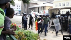 Police in Zimbabwe disperse members of Occupy Africa Unity Square in Harare.