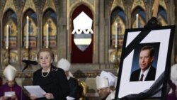 Former U.S. Secretary of State Madeleine Albright at the state funeral of former Czech President Vaclav Havel in Prague