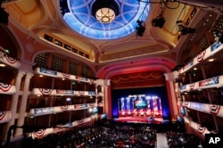 The last Democratic presidential debate before the Iowa caucuses is held at the Gaillard Center, in Charleston, S.C., Jan. 17, 2016.