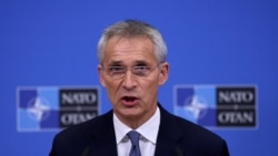 NATO Secretary General Jens Stoltenberg speaks during a news conference ahead of a meeting of NATO defence ministers at the alliance's headquarters in Brussels, Belgium Oct. 20, 2021.