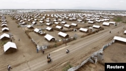 An aerial view shows recently constructed houses at the Kakuma refugee camp in Turkana District, northwest of Kenya's capital Nairobi, June 20, 2015. Conditions at Kenya's Kalobeyei refugee complex have improved after residents complained.
