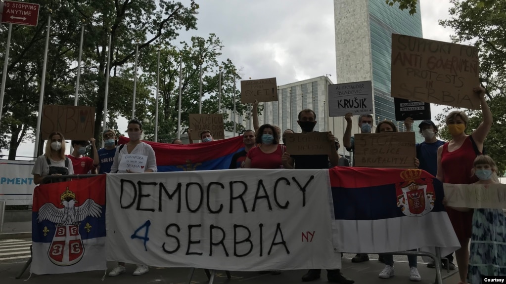 Treći protest srpskih iseljenika u Njujorku, 8. avgusta 2020. 