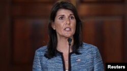 Duta Besar Amerika untuk PBB Nikki Haley mengecam laporan PBB tentang kemiskinan di Amerika.