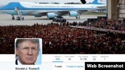 A screenshot taken June 6, 2017, shows President Donald Trump's Twitter page.