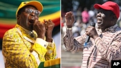 President Robert Mugabe and MDC-T leader Morgan Tsvangirai. (AP Photos/Collage by Ntungamili Nkomo)