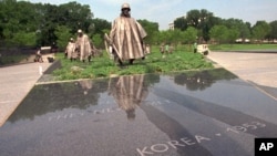 미국 수도 워싱턴의 한국전 참전용사 기념공원.
