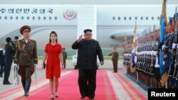지난 6월 20일 김정은 북한 국무위원장이 시진핑 중국 국가주석과의 회담을 위해 중국 베이징에 도착하고 있다. 