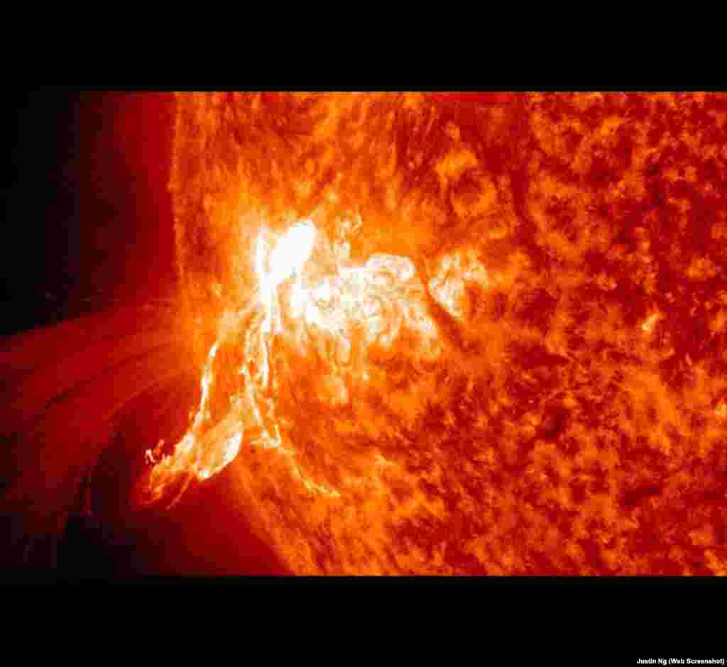 سورج گرہن اور ایم -کلاس شمسی شعلے