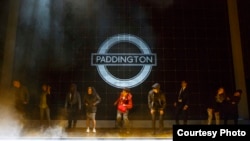 In this scene from the Broadway production of "The Curious Incident of the Dog in the Night-Time", the set has turned into the Paddington tube stop in London, Oct. 9, 2014. (Joan Marcus)
